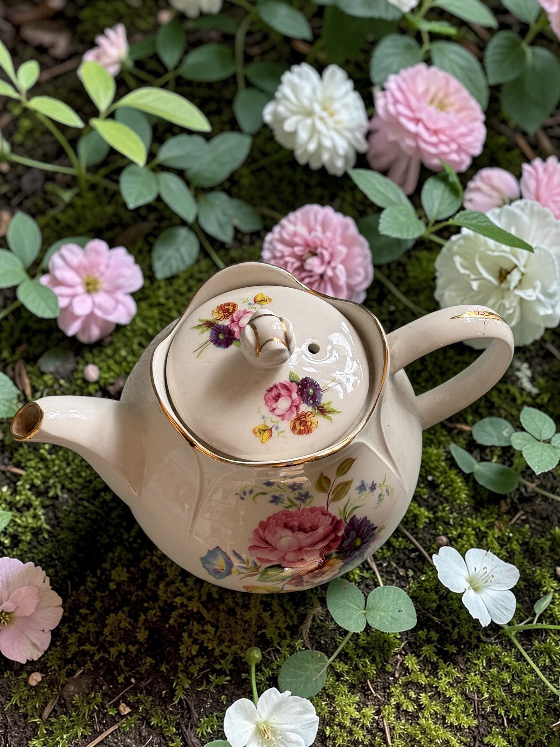 Vintage Sadler "Rose Bouquet" Teapot image 1