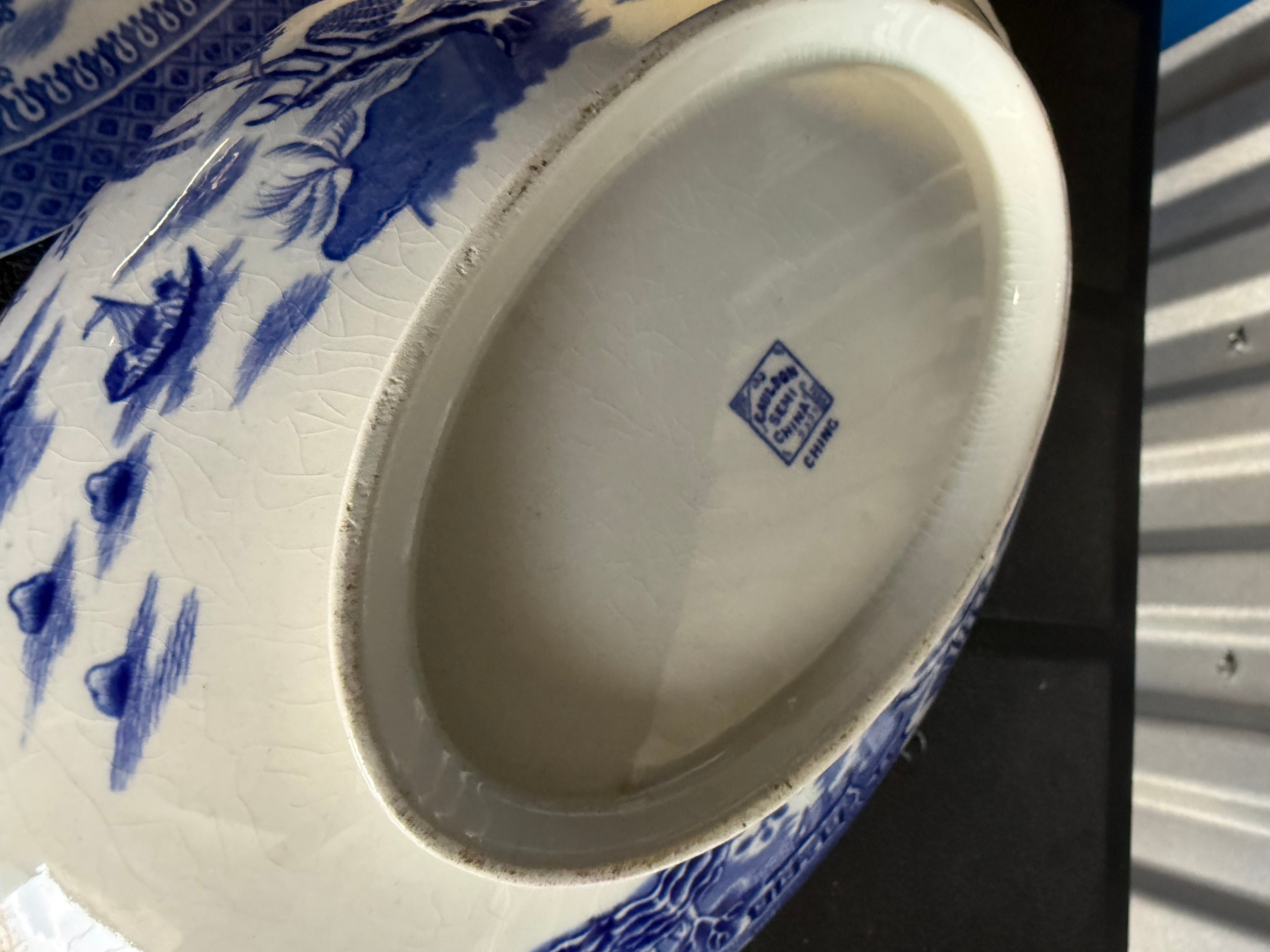Antique blue & white tureen image 1