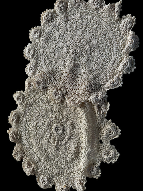 2 Matching vintage doilies.  image 1