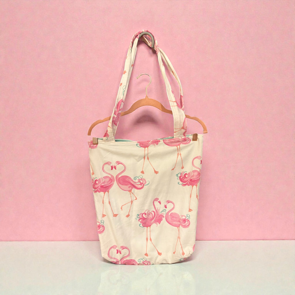 Handmade Flamingo Fabric Tote Bag image 0