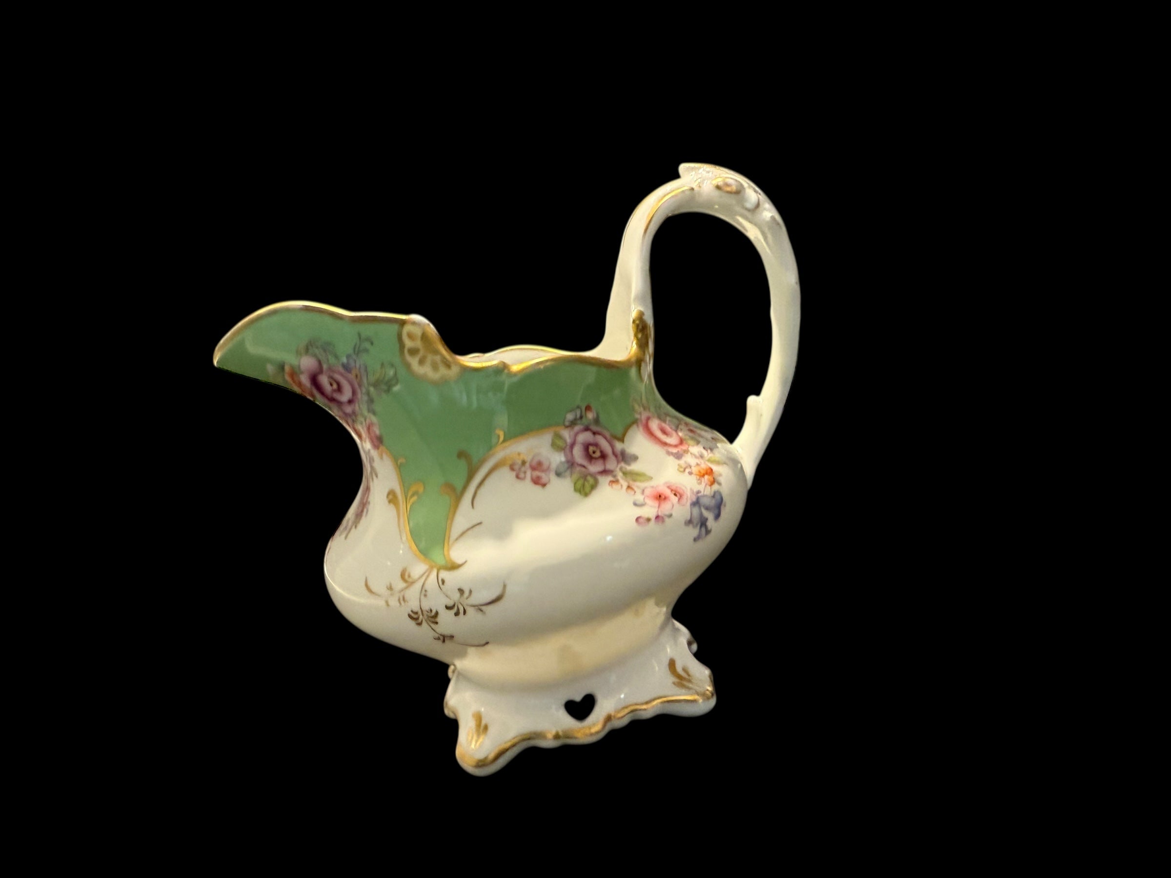 Imperfect - Antique Rockingham. GREEN. Creamer Jug image 4