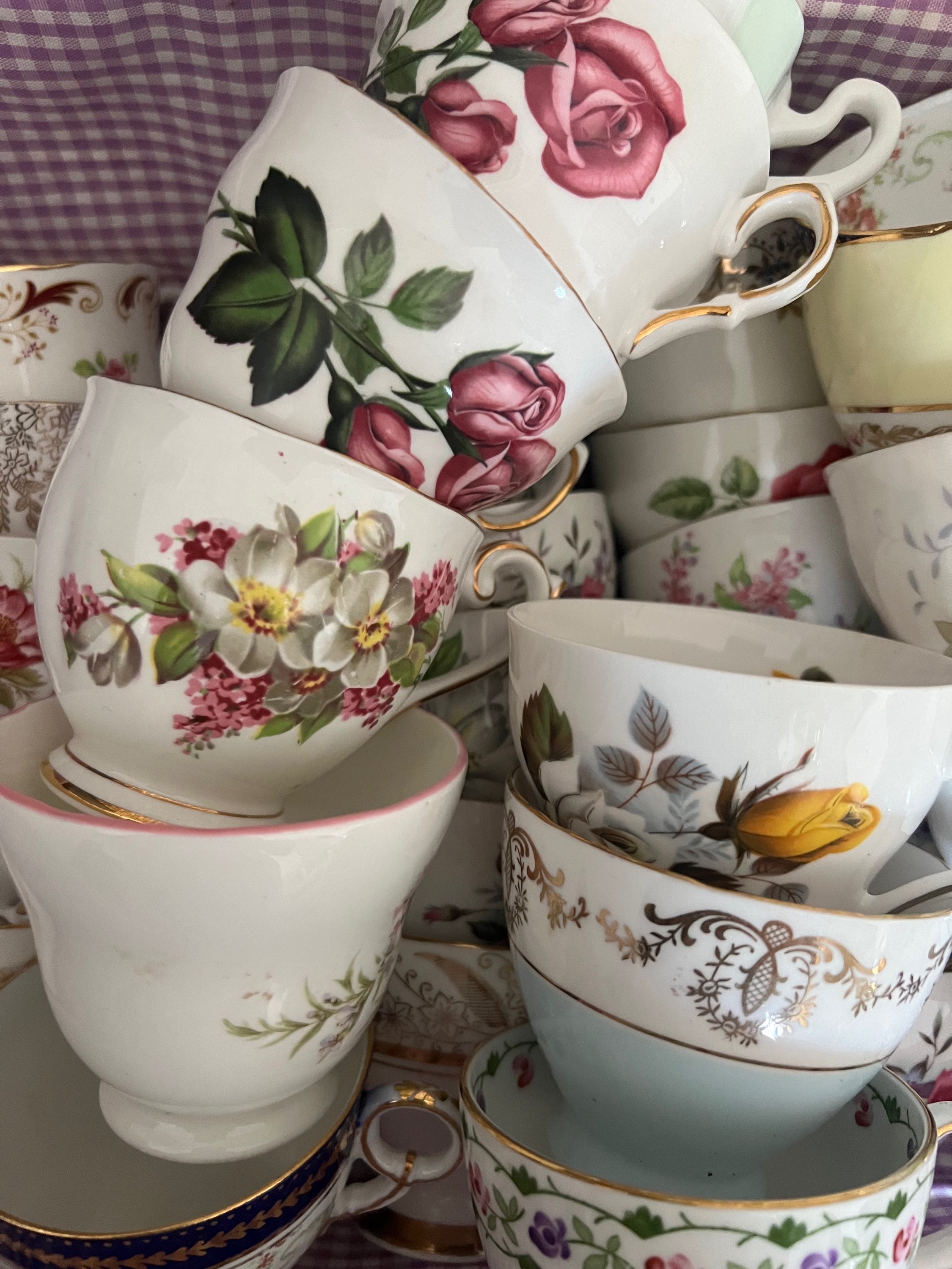 75 Vintage China Teacups. NO SAUCERS image 9