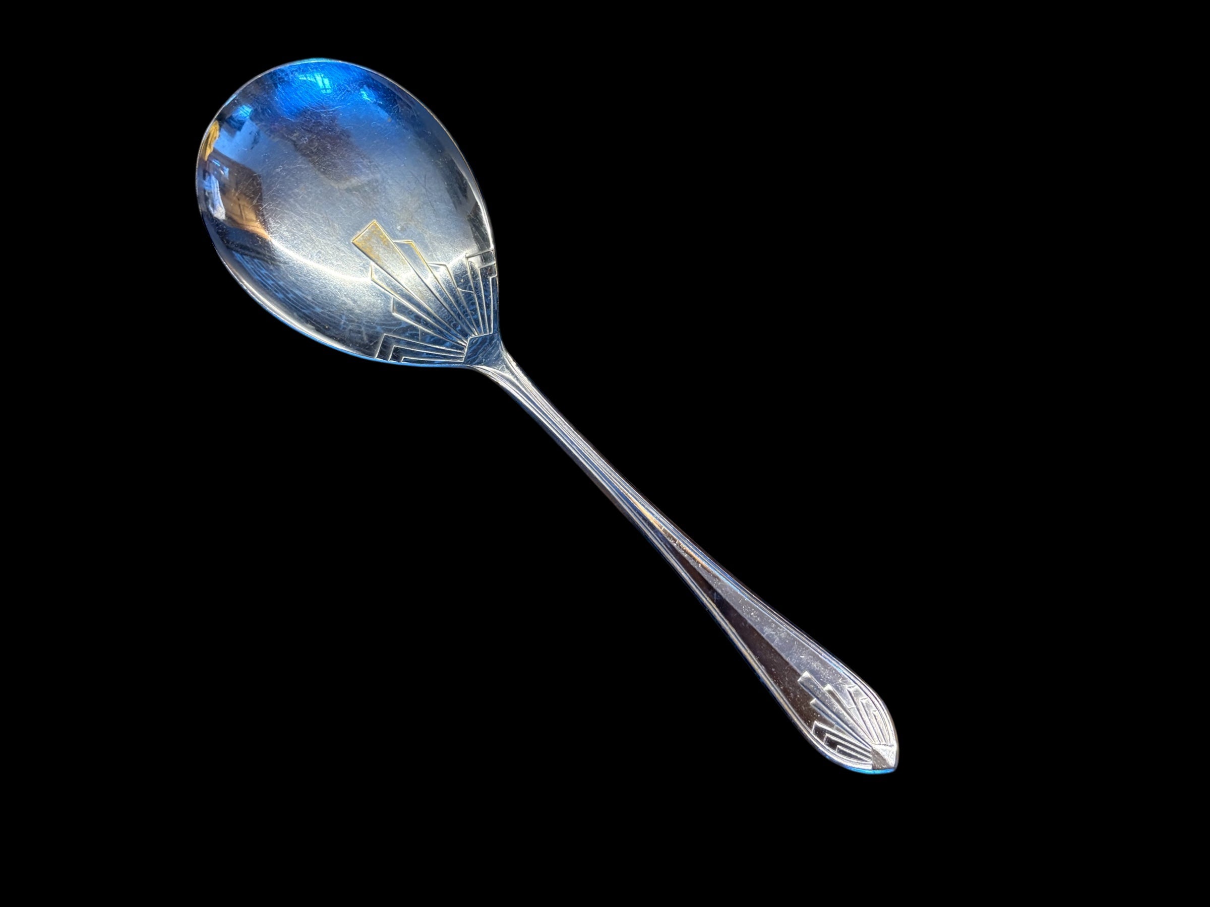 Set of 6 Art Deco Pastry Forks with Large Desert Spoon image 2