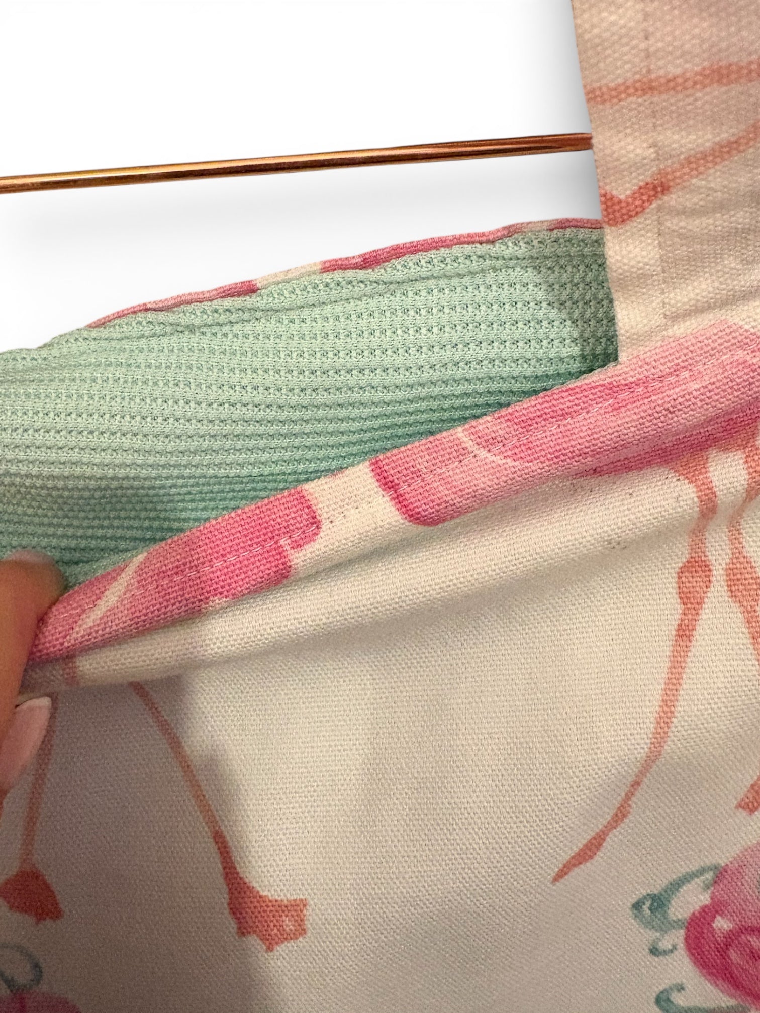 Handmade Flamingo Fabric Tote Bag image 2