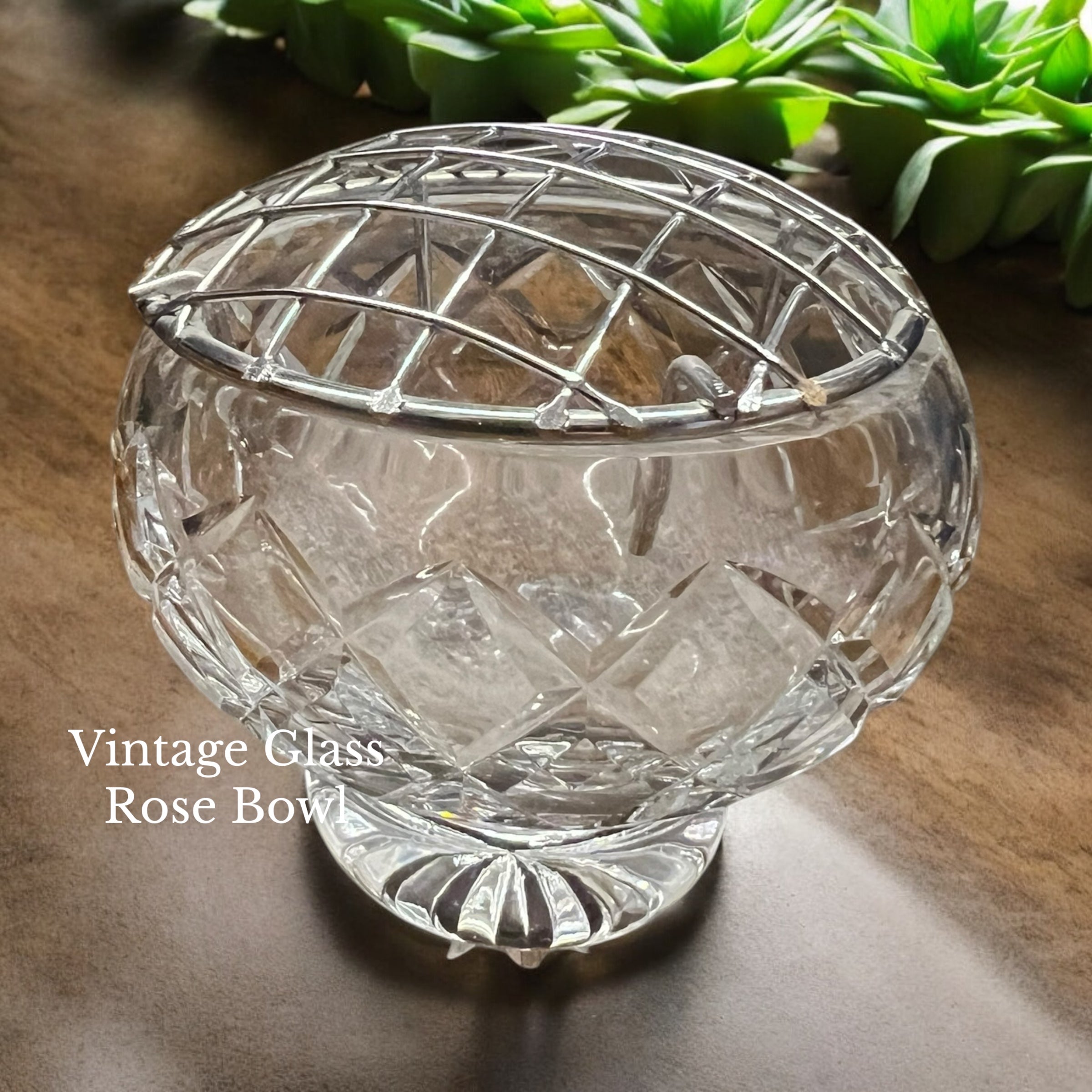 Vintage Glass Rose Bowl image 0