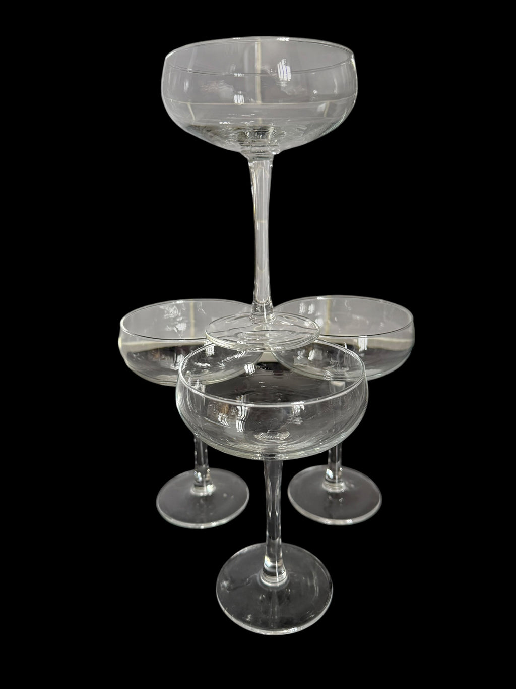4 Tall Champagne Coupes.  image 2