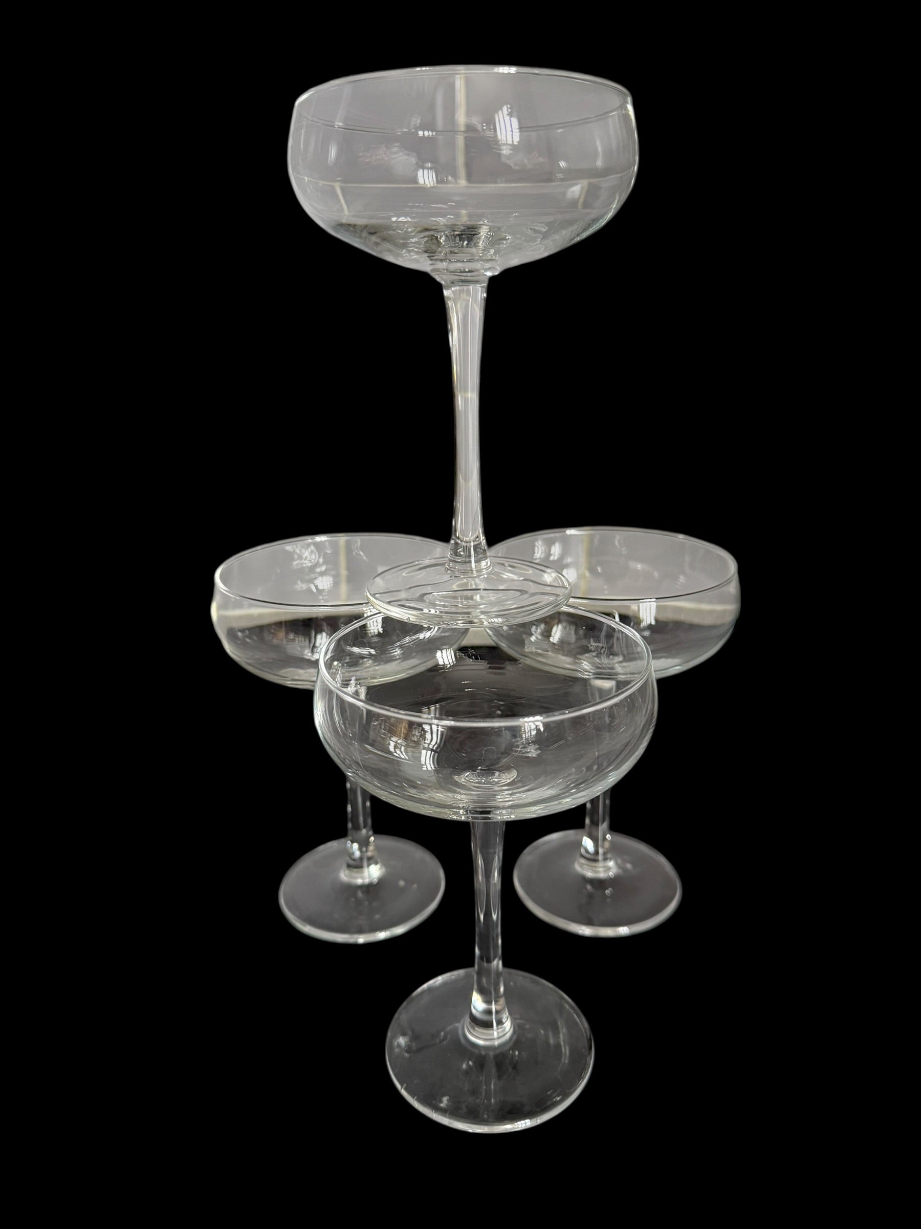 4 Tall Champagne Coupes.  image 2