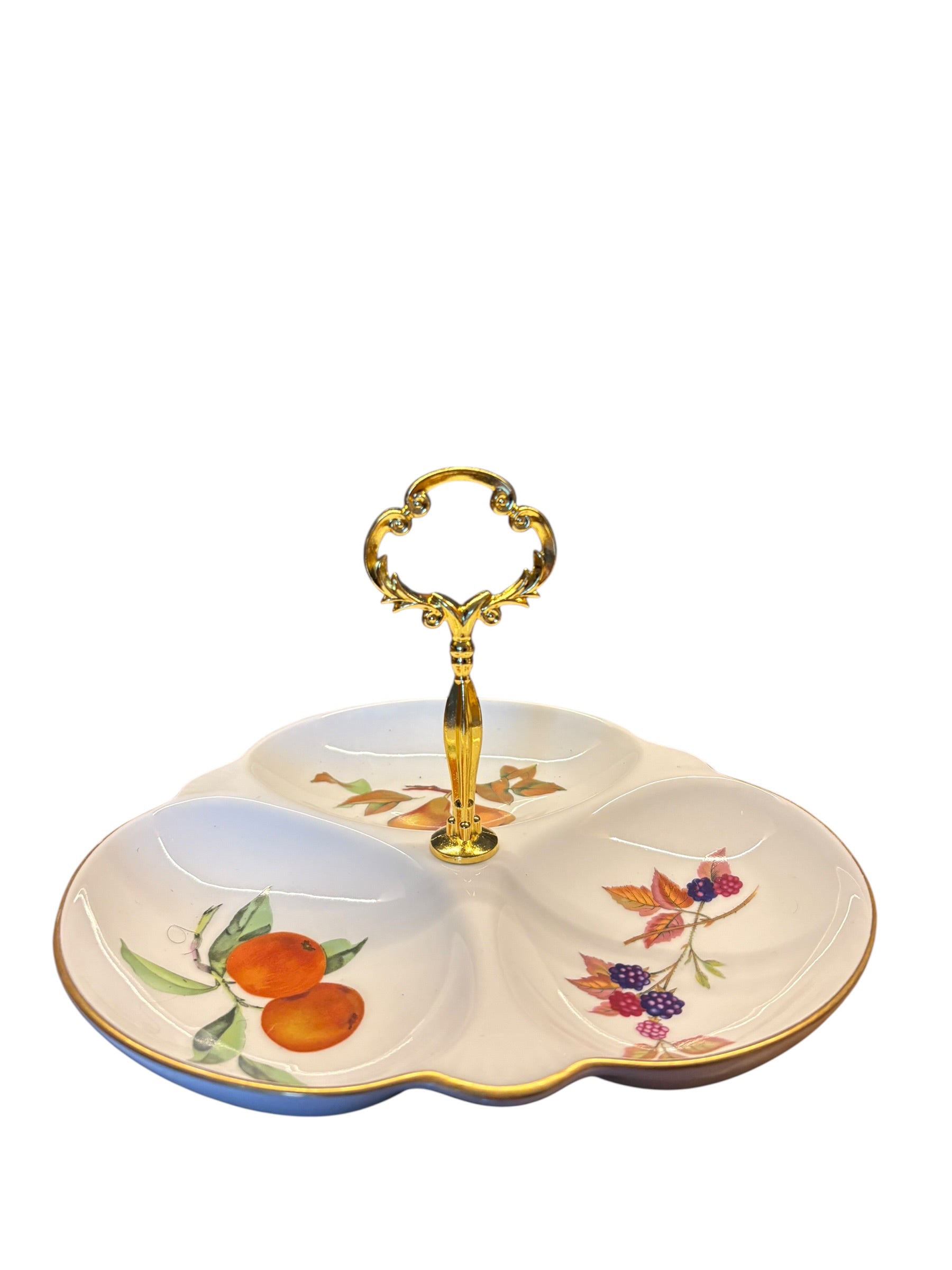 Royal Worcester Evesham Gold 3 Part Relish Dish & Entrée Dish image 0