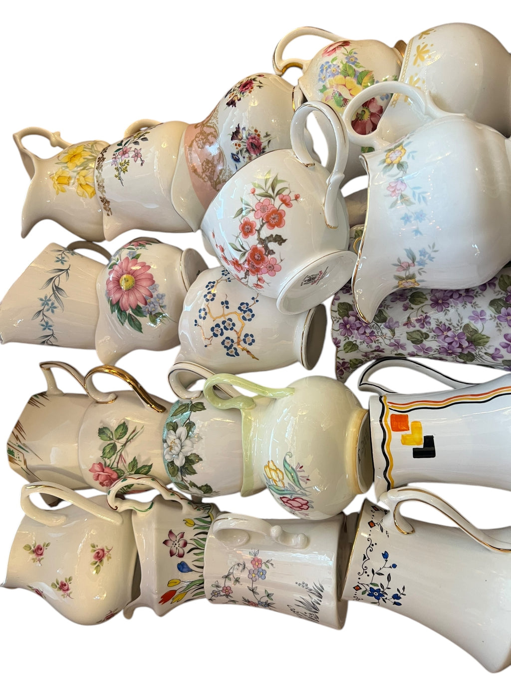 20 Mismatch China Creamer/Milk Jugs image 6