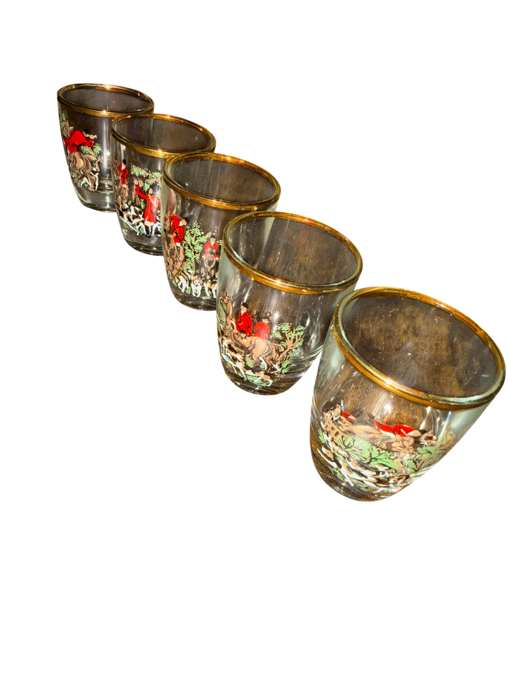 Set 5 Hunting Scene Shot Glasses image 3