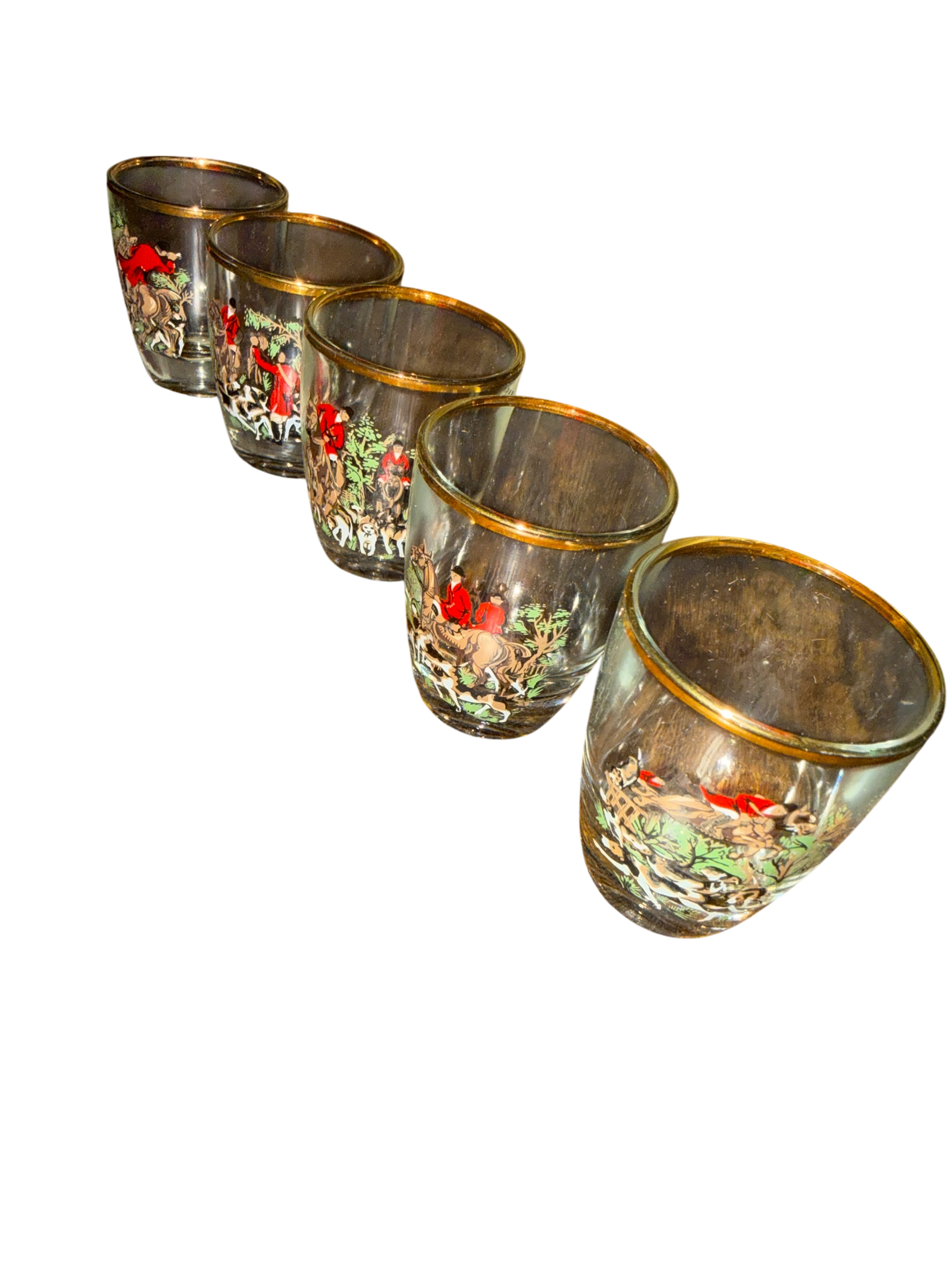 Set 5 Hunting Scene Shot Glasses image 3