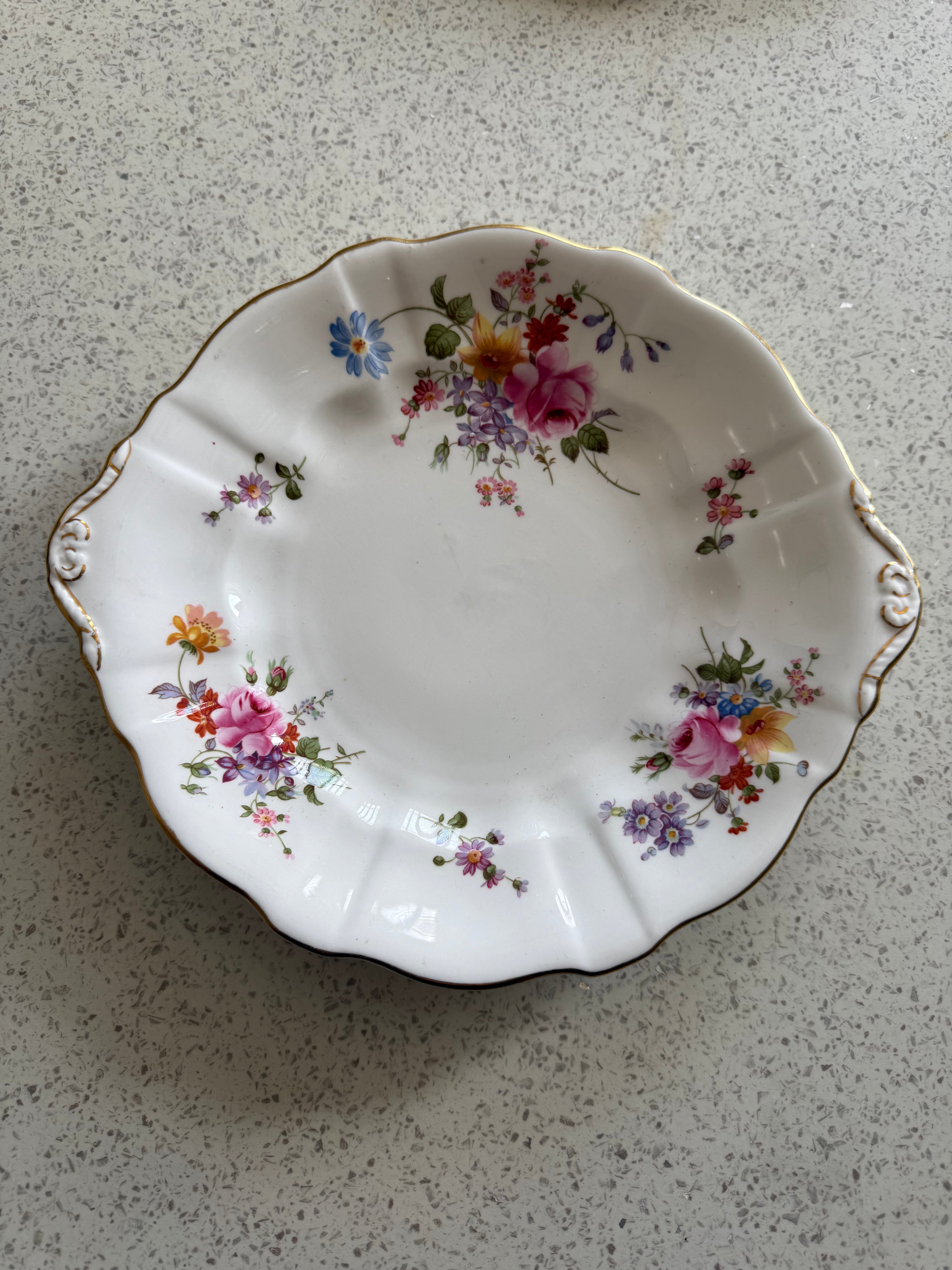 Vintage Cake Plate. Crown Derby Posies image 2