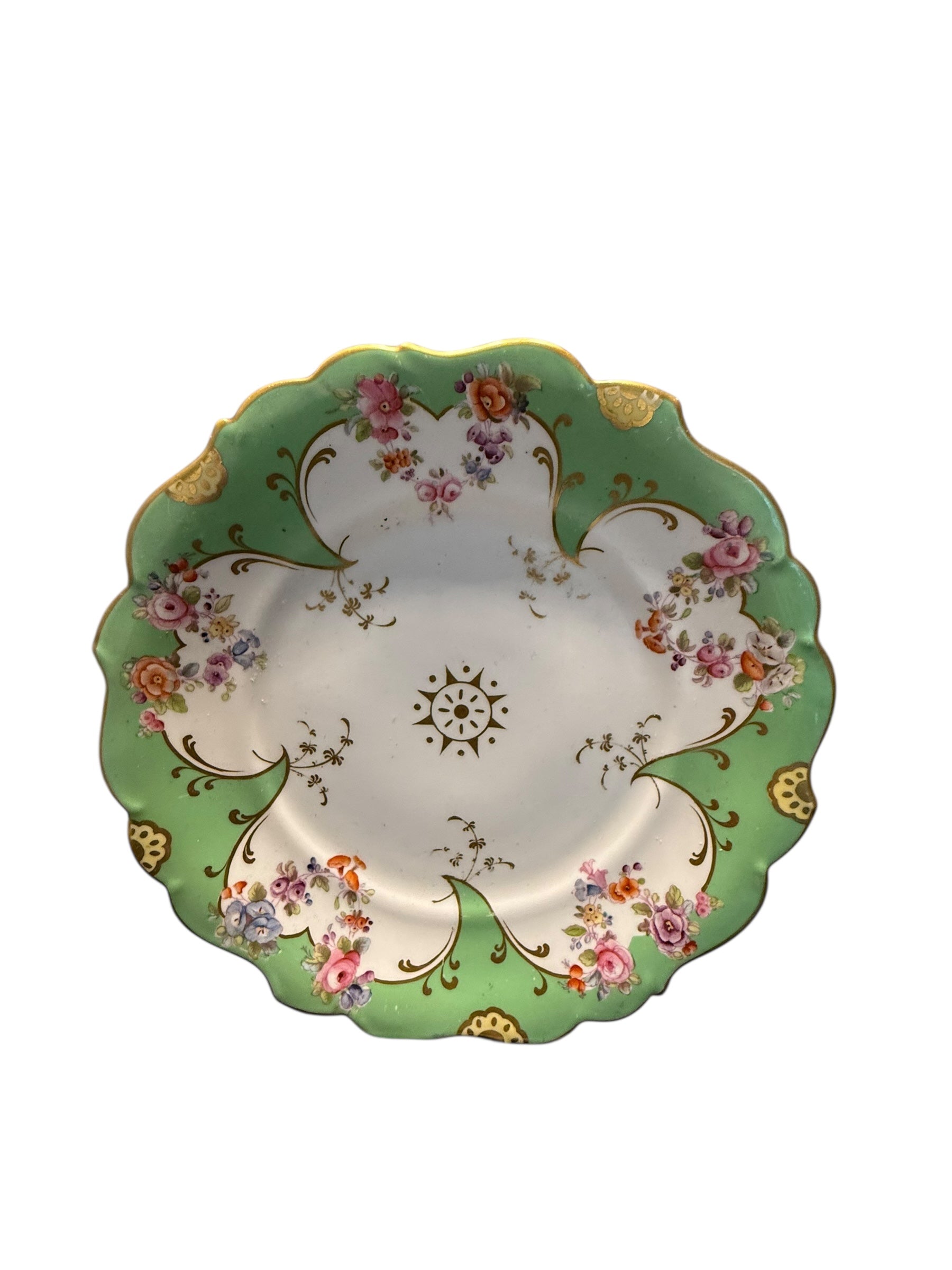 Antique Rockingham. GREEN. Plate.  image 1