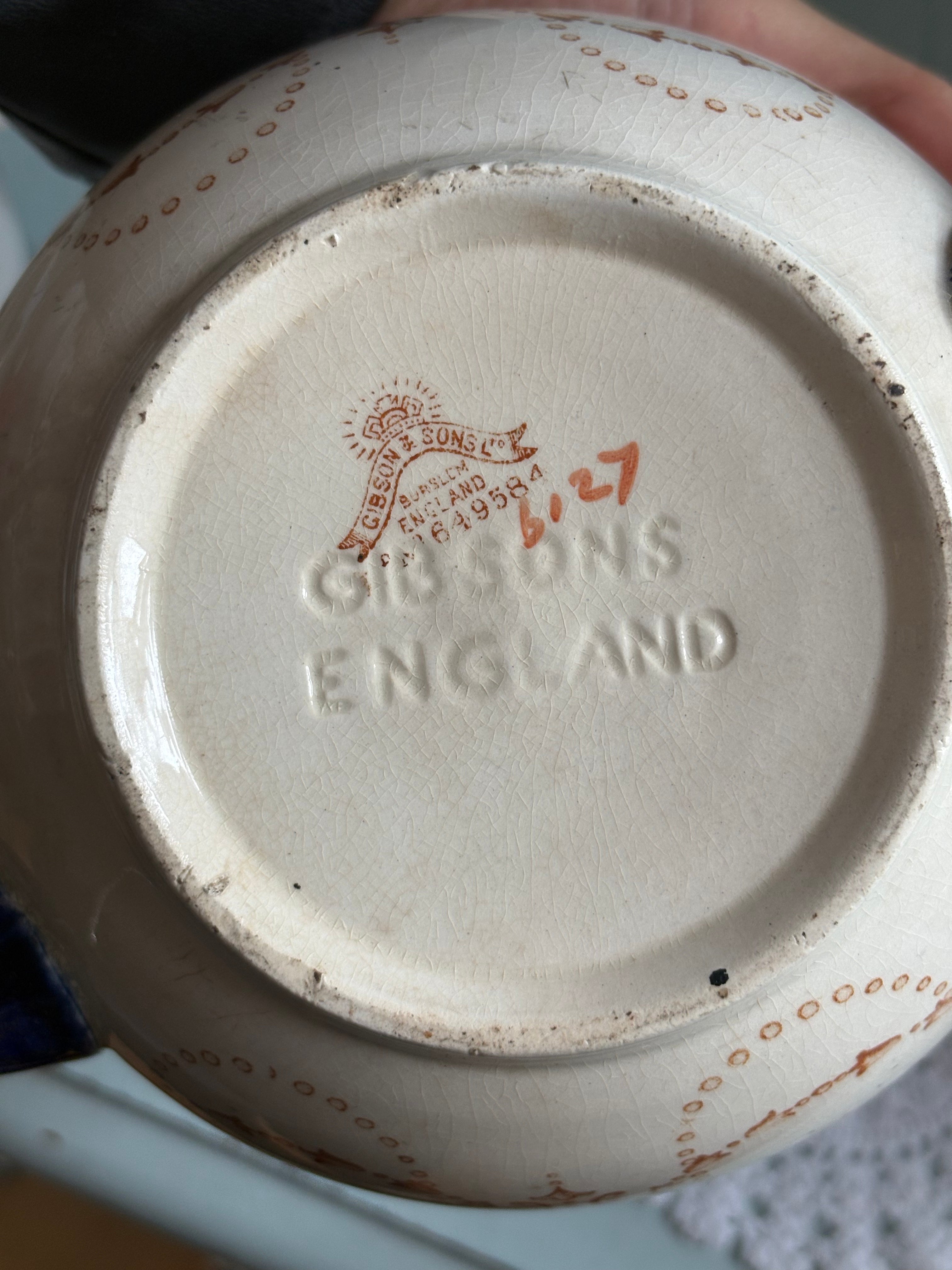Gibson & Sons Teapot – Imari Style Floral, Burslem England, Vintage  image 1