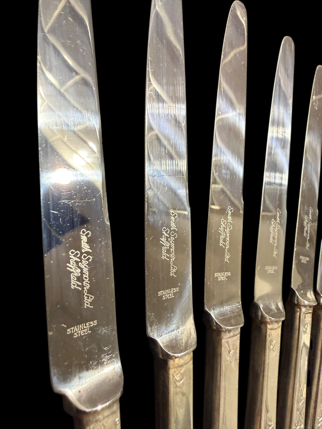 Smith Seymour of Sheffield Vintage Cutlery. Set 6 Knives image 2