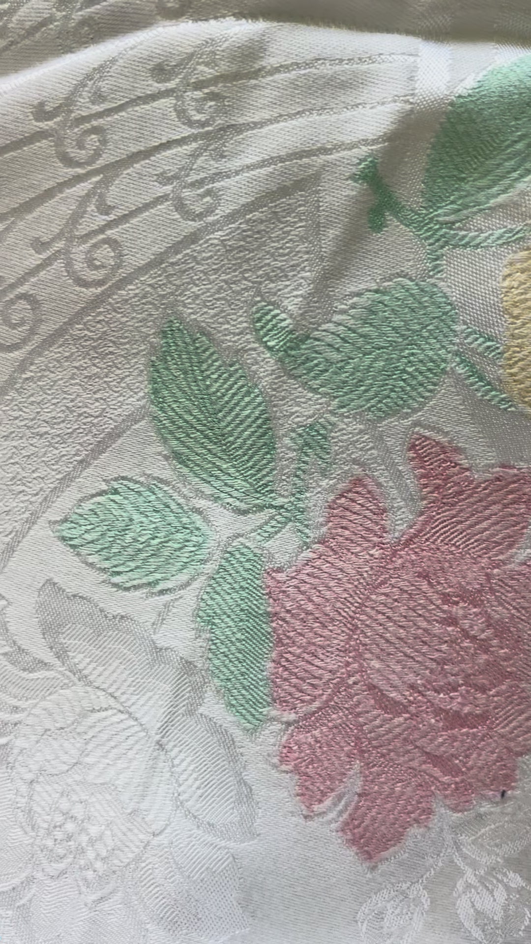 Silk Screen Print Vintage Tablecloth